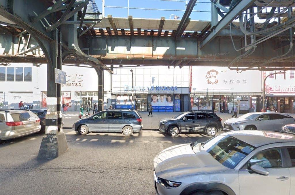 86th Street under the elevated train, steps from the office